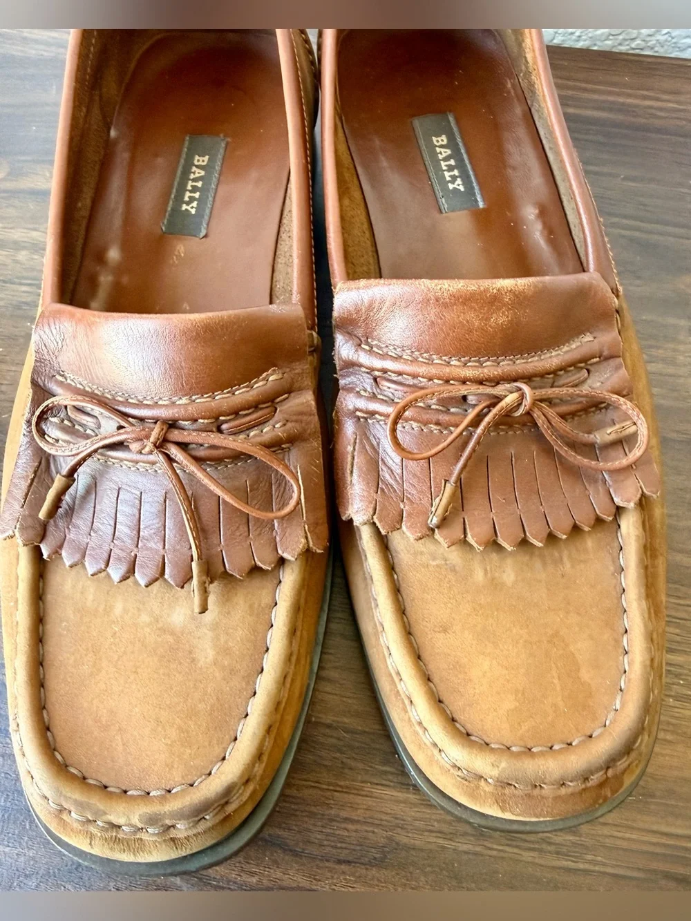 Bally Men's Brown Leather Kiltie Tassel Loafers